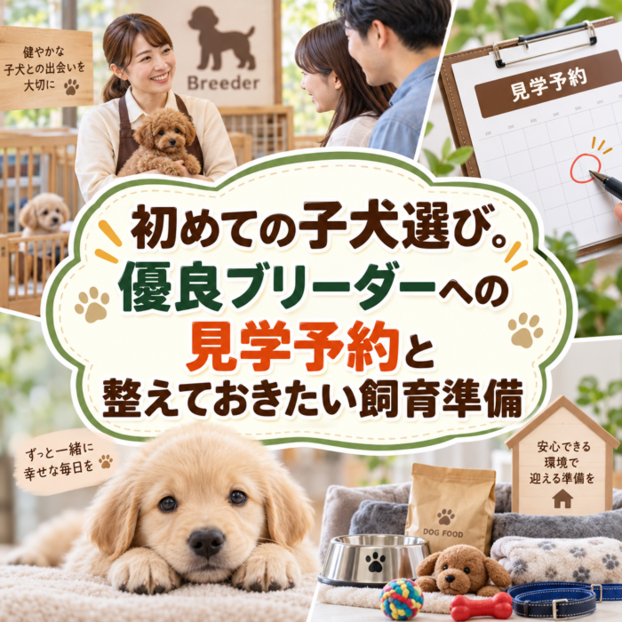初めての子犬選び。優良ブリーダーへの見学予約と整えておきたい飼育準備